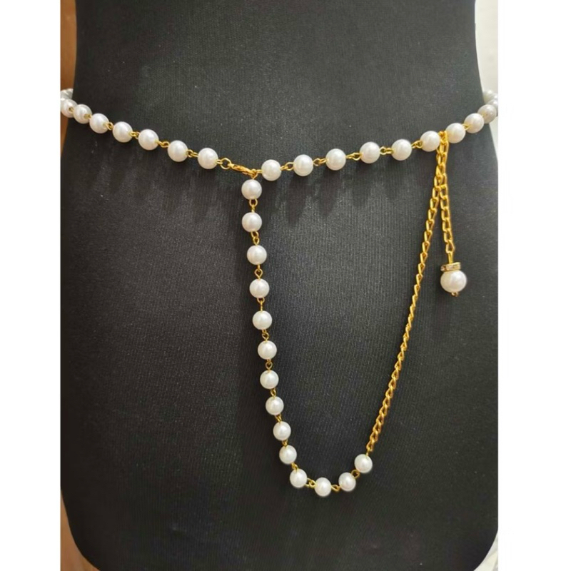 belt mutiara - belt rantai - mutiara rantai - grosir - belt wanita
