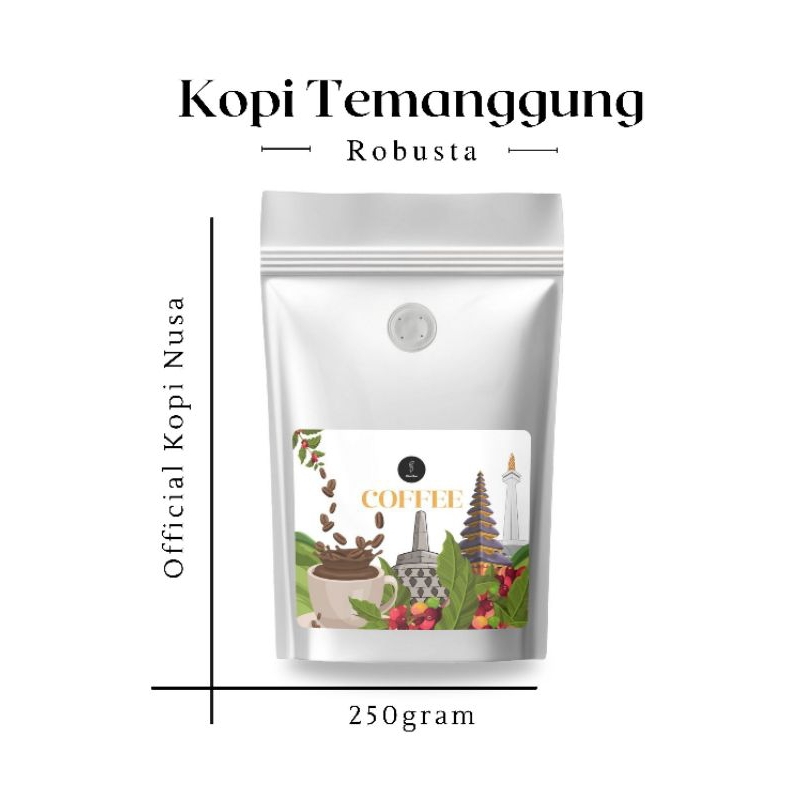

Kopi Robusta Temanggung Coffee Roast Bean Espresso Beans Biji Bubuk Nusa Roastery PREMIUM 250 Gram.