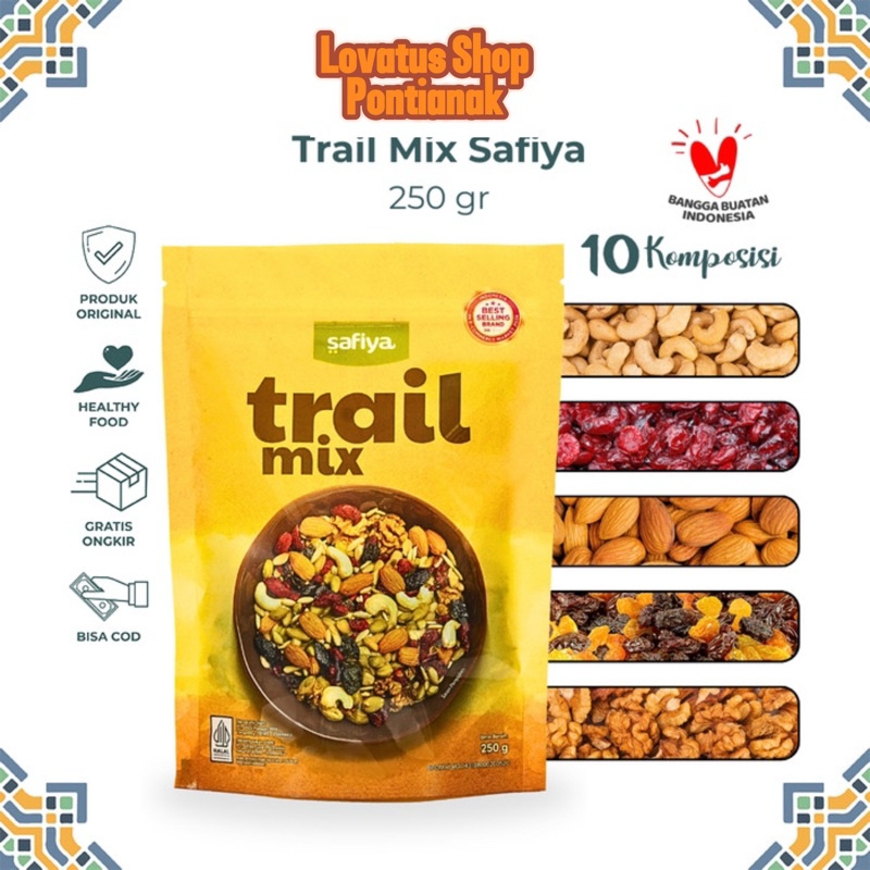 

Safiya Trail Mix Original 250 Gram Dried Fruit Seed Nut Roasted Snack