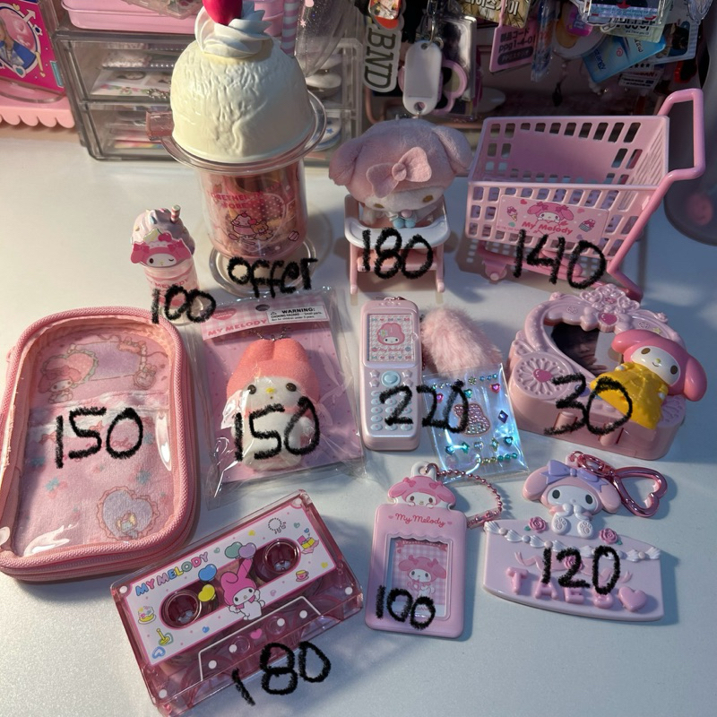 

sanrio my melody phone tape dispenser doll id holder cart frappe mamel