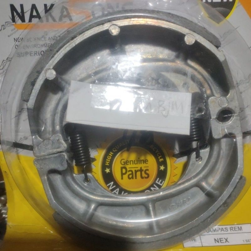 kampas cakram depan Nex, kampas rem tromol belakang Nex, Let's, Nex 2