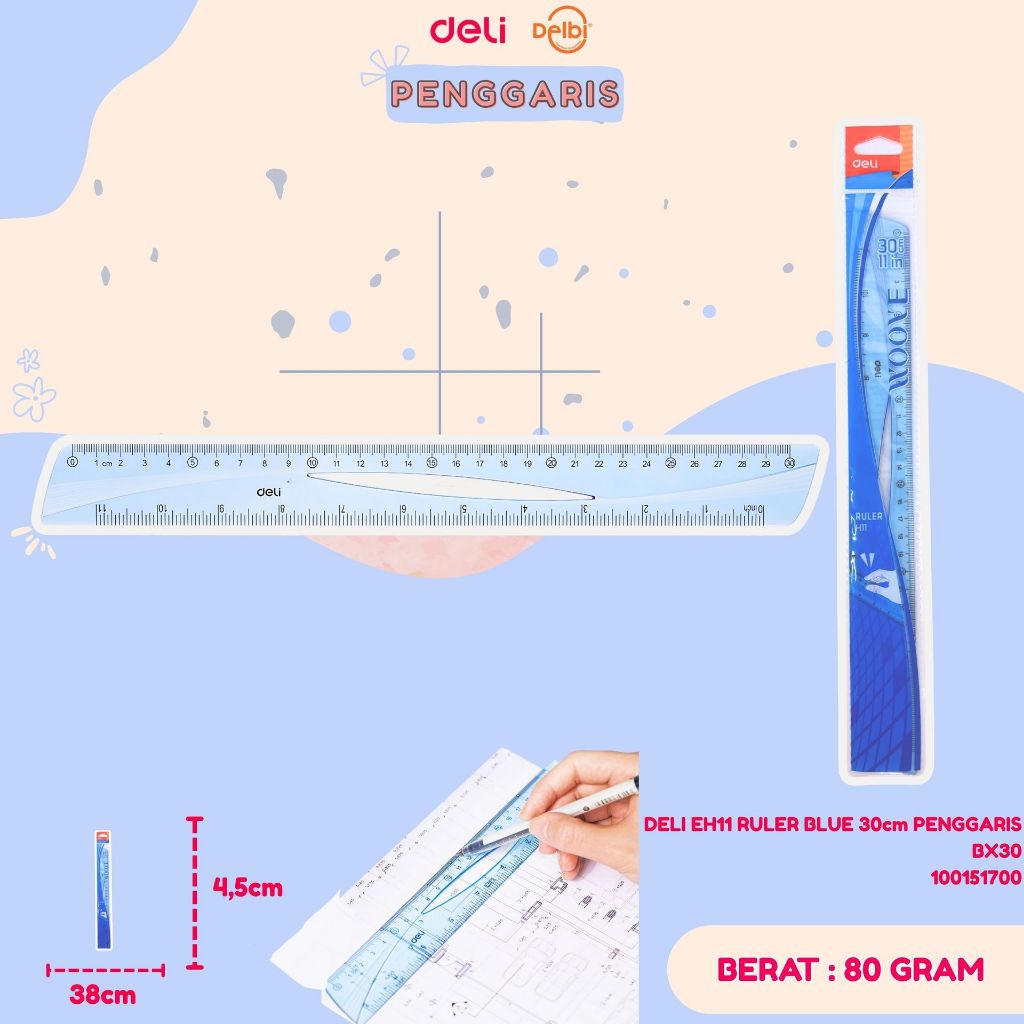 

DELI EH11 RULER BLUE 30cm PENGGARIS DELI EH11 RULER BLUE 30cm PENGGARIS