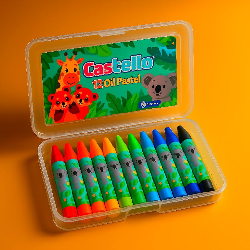 

Crayon/Oil Pastel 12 Warna 1 Pack Premium Non-Toxic Warna cerah dan aman untuk anak anak — Original Castello Termurah dishopee