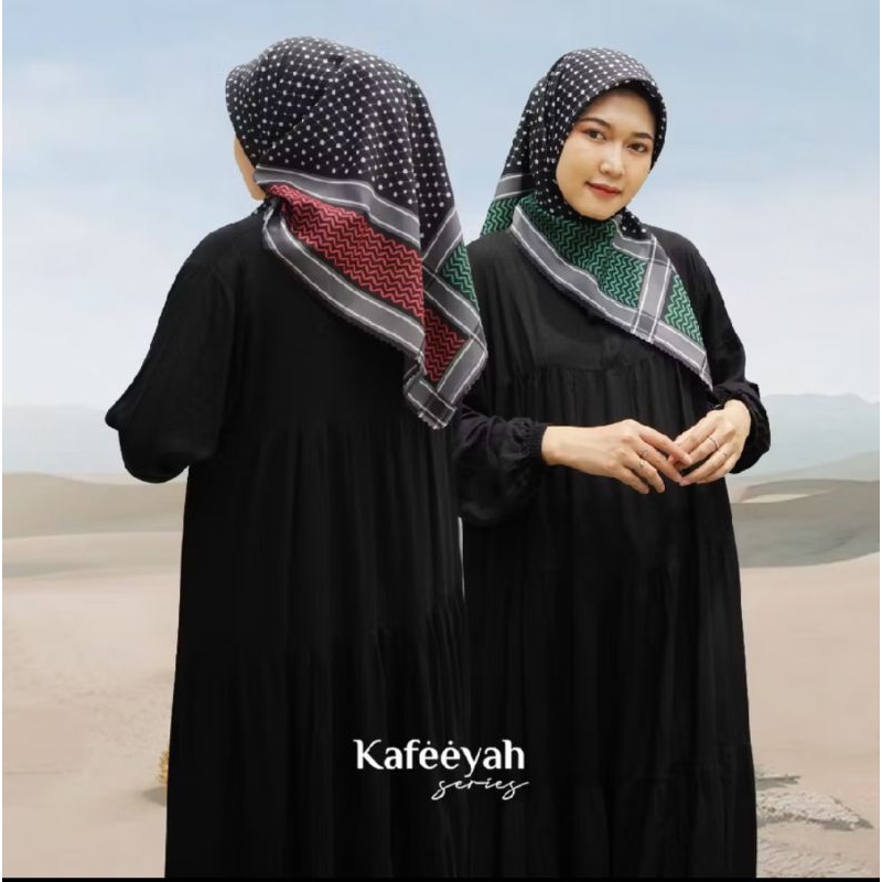 Hijab/Jilbab/Kerudung Segi Empat Syar'i Jumbo Motif  Palestina/Kafeeyah Series 120x120
