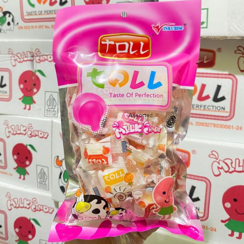 

Permen TOLL Assorted Milk Candy Permen Susu aneka rasa dengan jelly di dalamnya 120 Gram