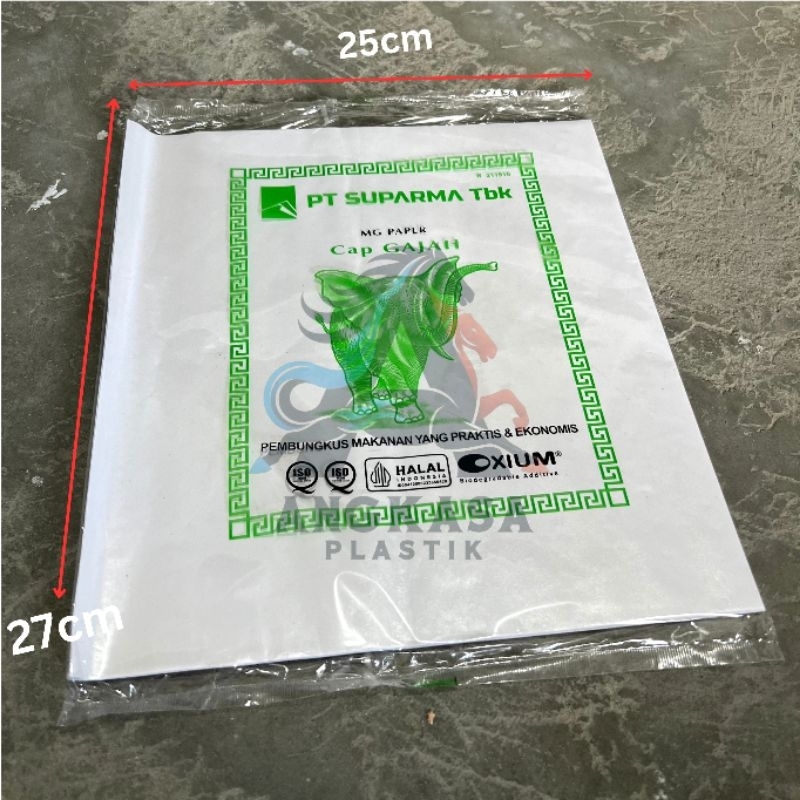 (100 PCS) Alas Kertas Nasi Putih 25x27cm SPM / Alas Kertas 25x27 / kertas bungkus nasi / kertas burg