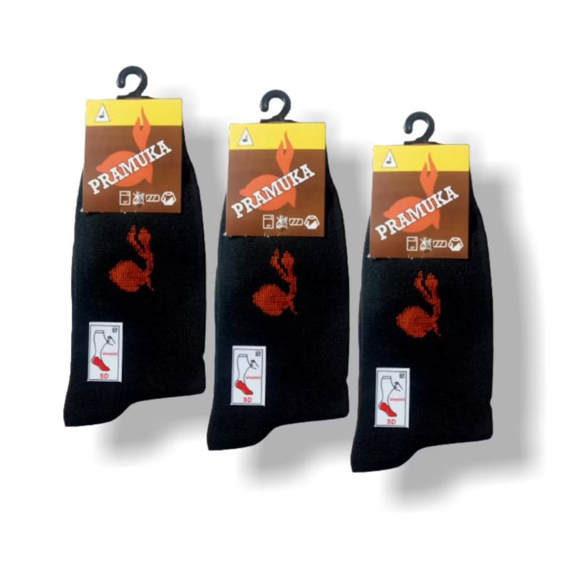kaos kaki hitam pramuka logo tunas bordir