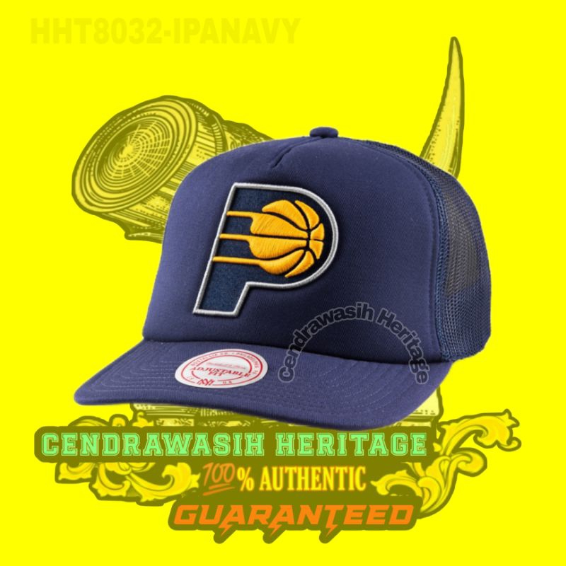 Mitchell And Ness Cap Evergreen Trucker Indiana Pacers 100% Authentic
