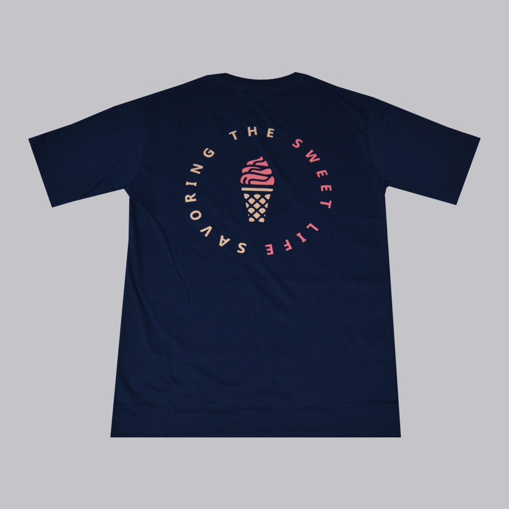 RAD Ice Cream Navy T-Shirt Kaos Pria Kaos Distro