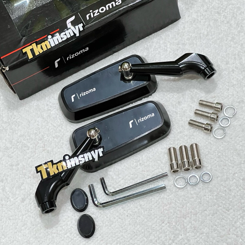 Spion Alumunium Rizoma Full CNC Model H2C Sepasang Universal Original