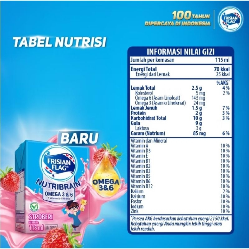 

Frisian Flag Omega Susu UHT Strawberry 115Ml [36 Pcs]