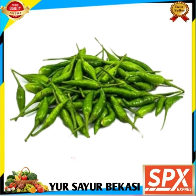 

Cabe Rawit Hijau/Cabai Rawit Hijau Segar 100gr.
