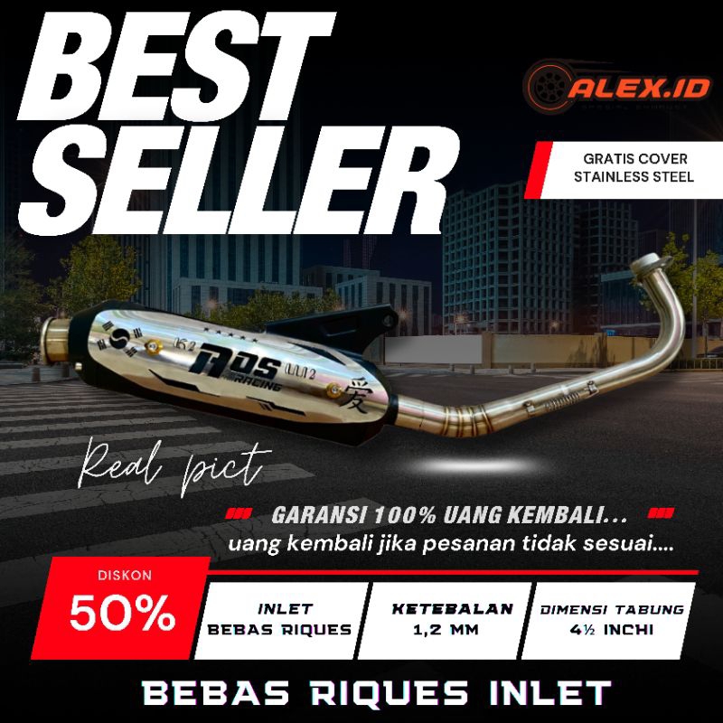 Knalpot type KINOCHI Original Aos Racing TB Vario Cover stenlis New Scoopy Beat Deluxe fi esp Karbu 
