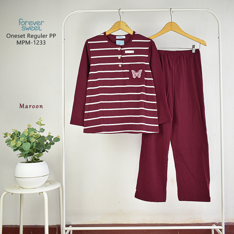Forever Sweet Oneset Reguler PP Baju Tidur Wanita Remaja Lengan Panjang MPM-1233