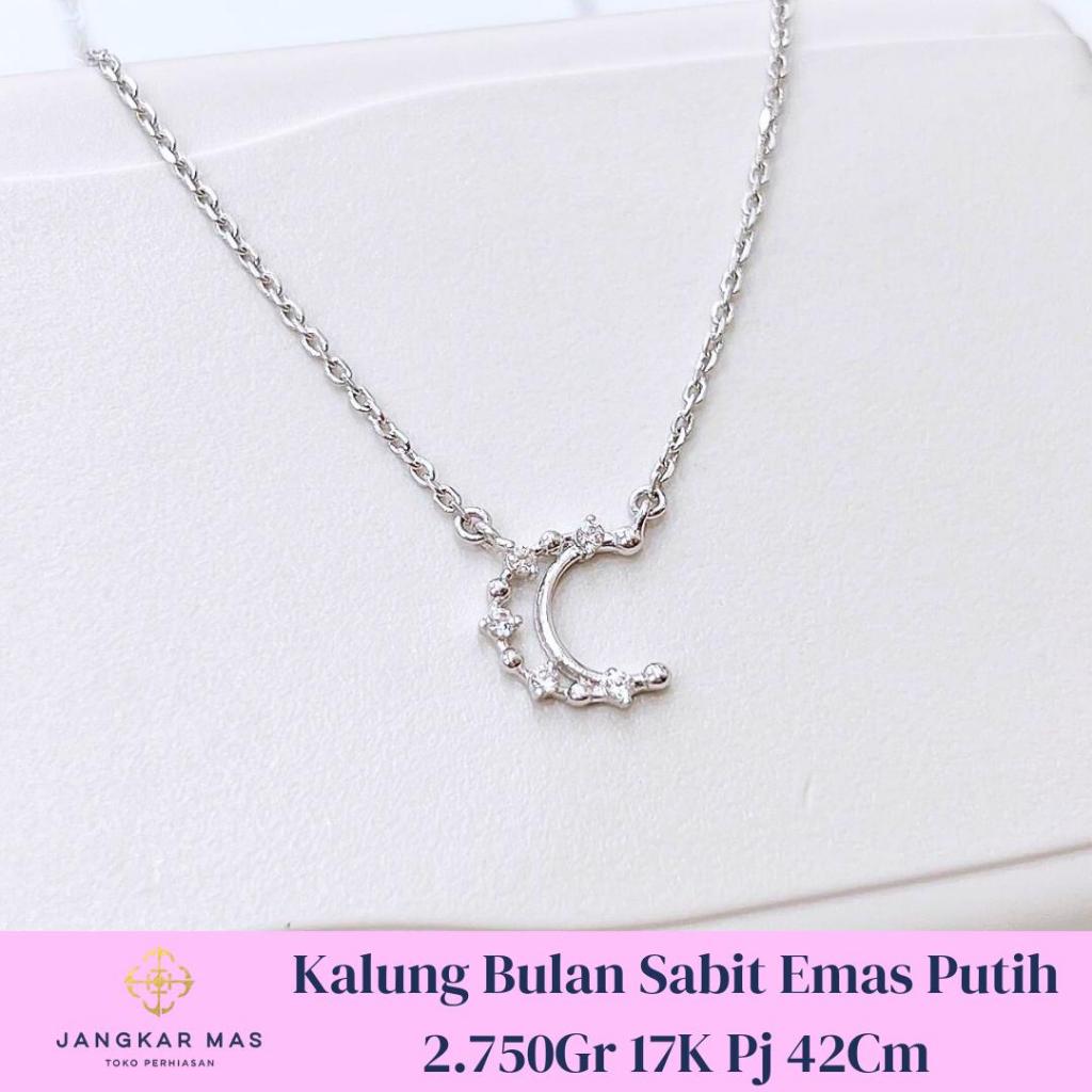 KALUNG BULAN SABIT EMAS PUTIH 17K 2.750GR