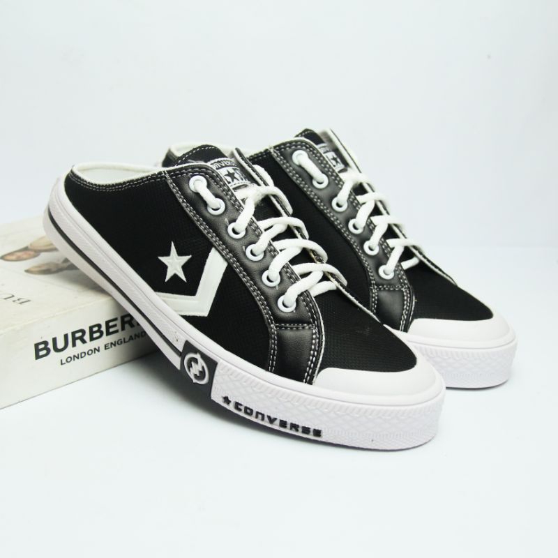 Sandal Selop Sneakers Kasual Karet Distro Pria Converse ST01 - Blackzack_BZ, sepatu selop Converse, 