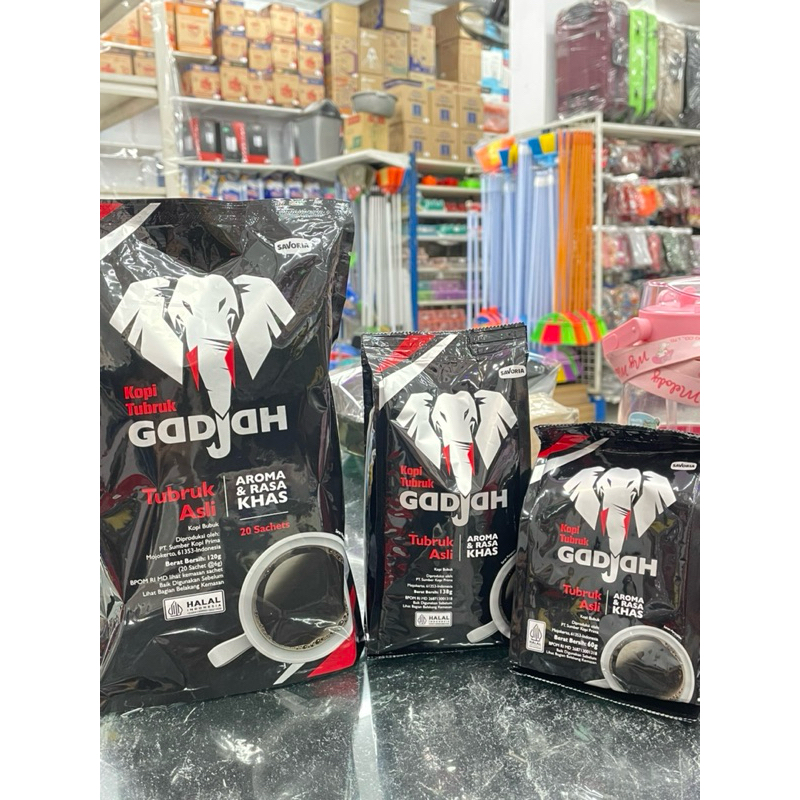 

KOPI TUBRUK GADJAH | 120gr 20 scahets | 138gr | 60gr