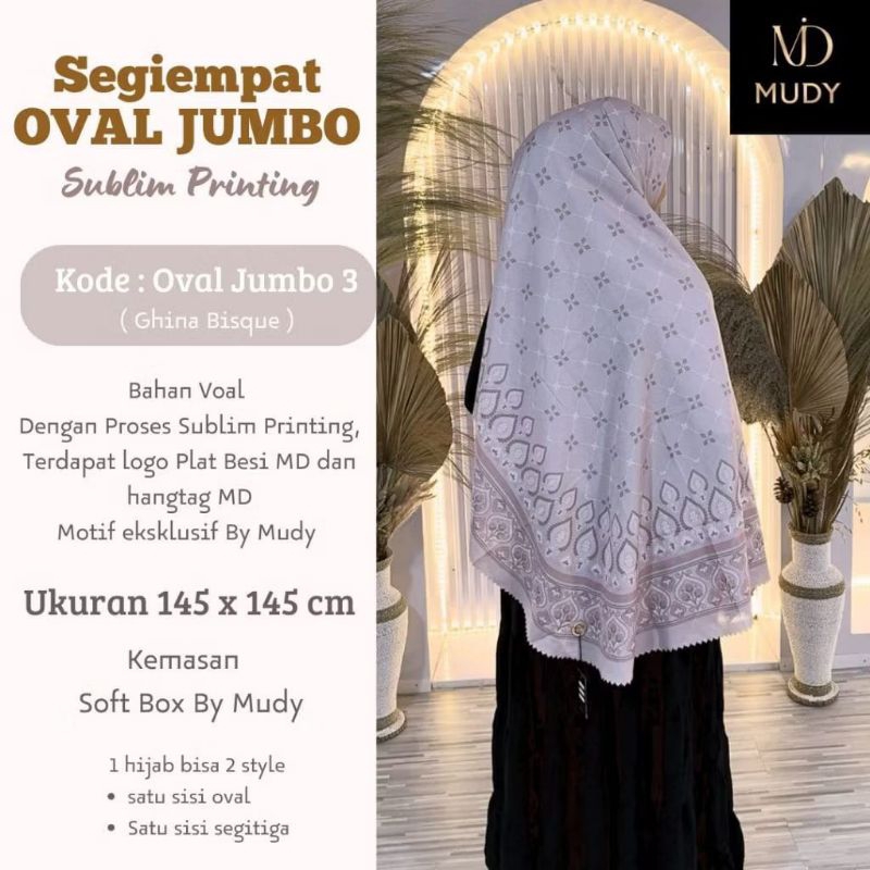 Hijab Segiempat Oval Jumbo Ghina Series