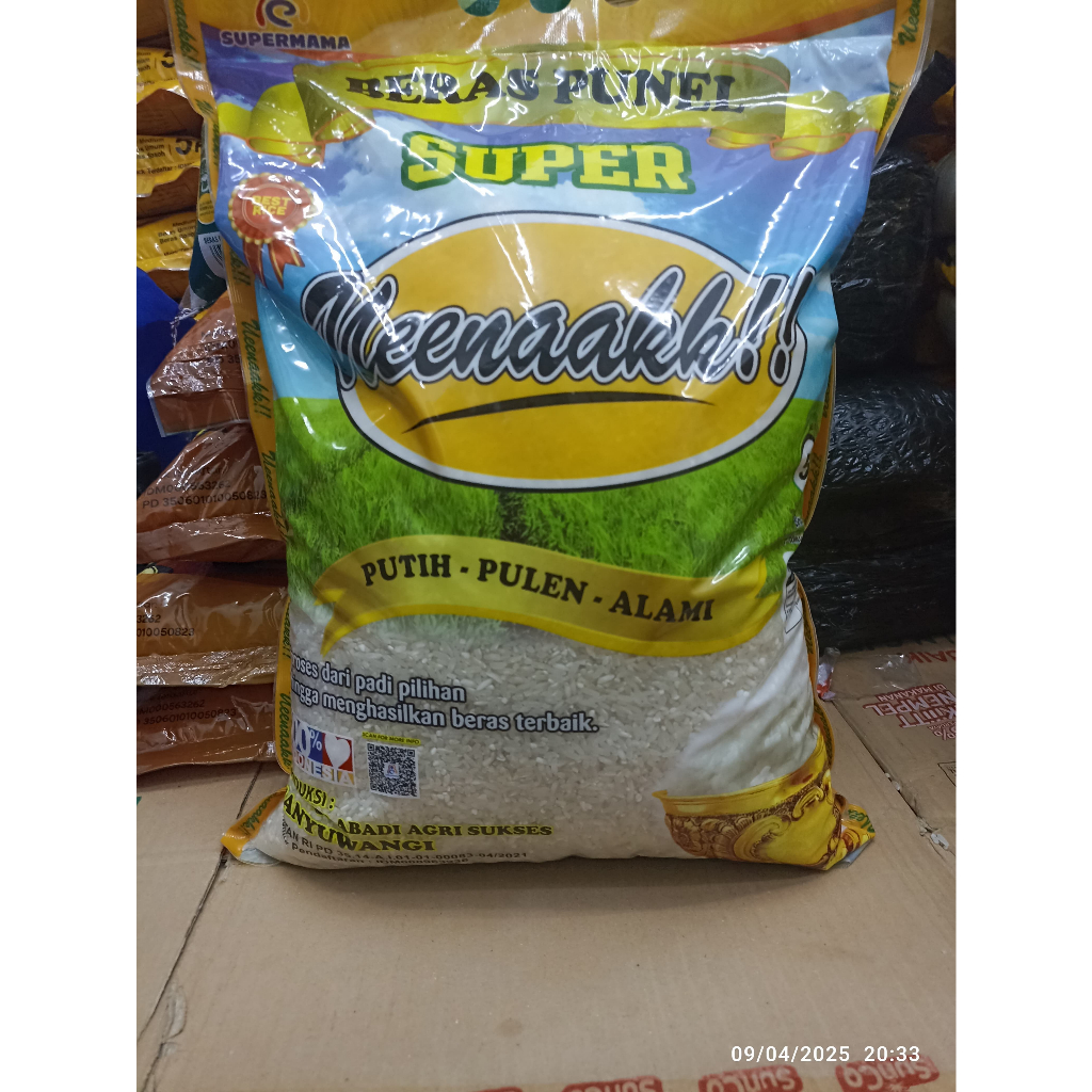 

BERAS SUPER UEENAAKKK KEMASAN 5 Kg