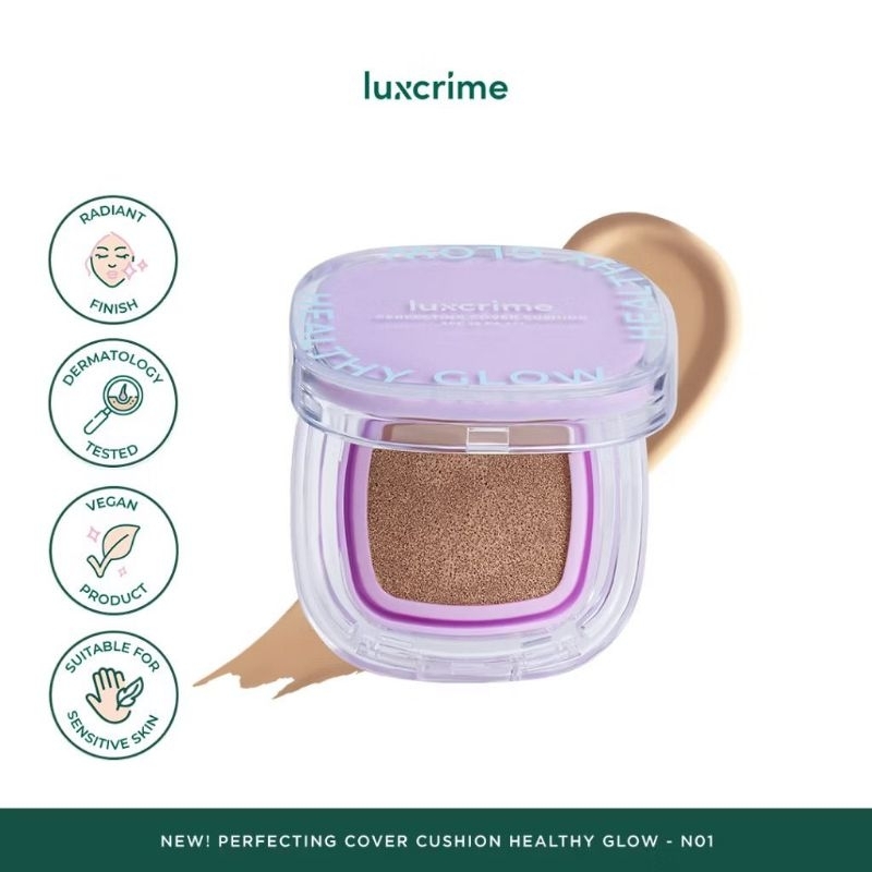 Luxcrime Perfecting Cover Cushion - Helaty Glow Spf 35PA+++ ORI