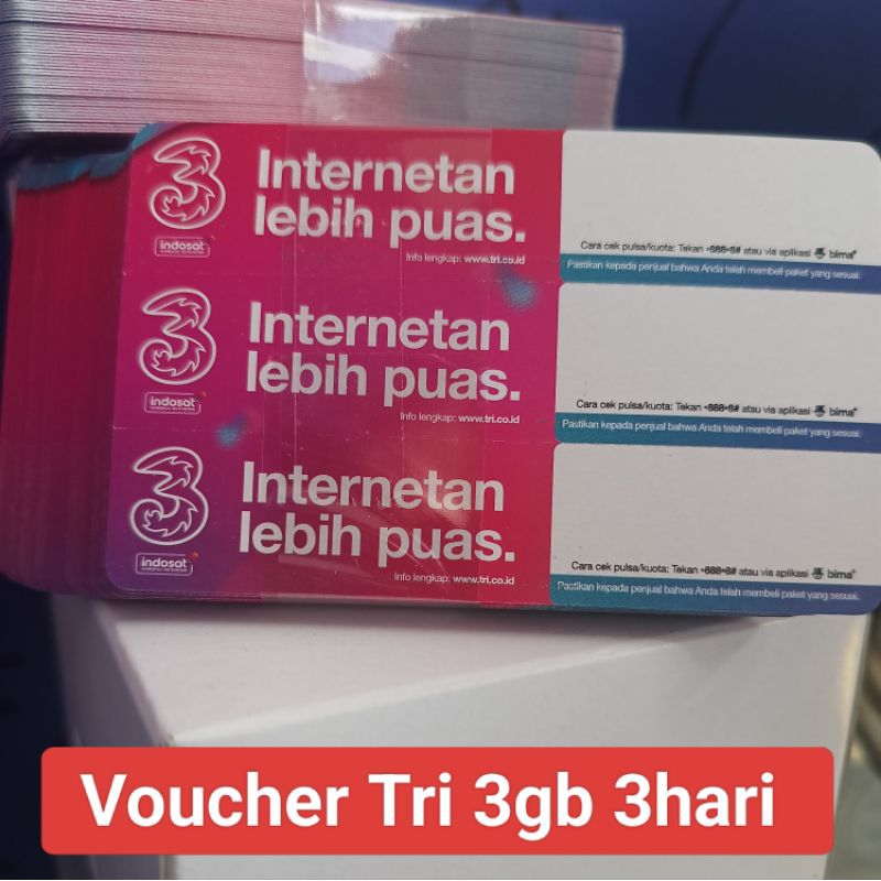 Voucher Kuota Tri 3gb 3hari