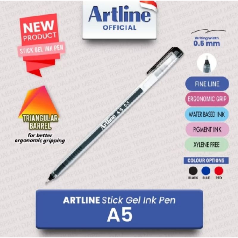 

Bolpoin jel hitam artline A-5. 0.5mm 12pcs