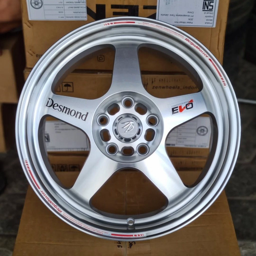 Velg Evo Desmond Ring 17 Lebar 8 Pcd 5x114 Et 38 Warna Silver Machine Face | Velg R17 | Velg Mobil |
