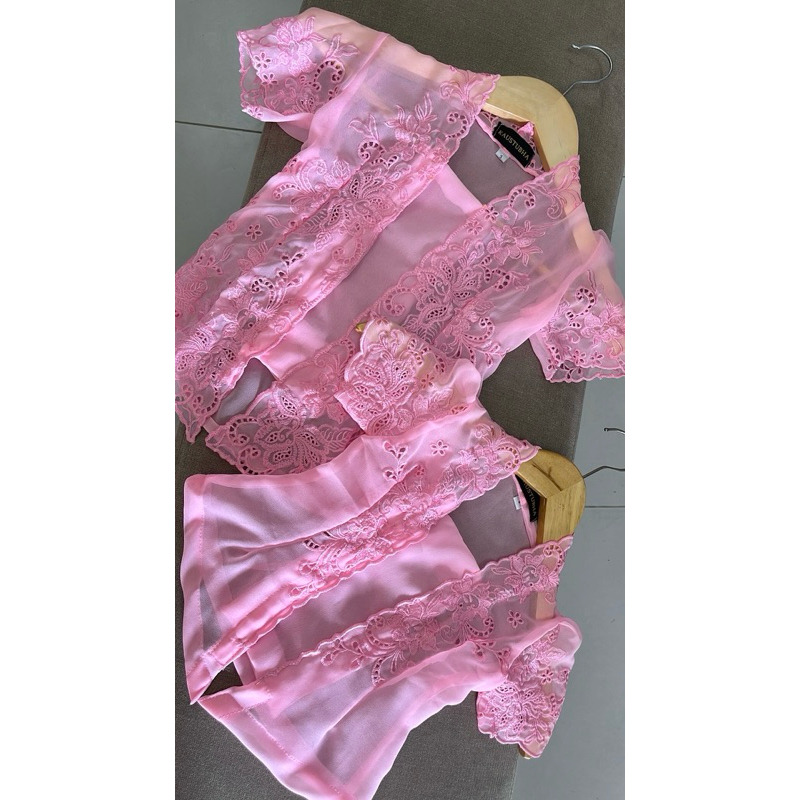 Baju Kebaya Bordir Modern Jadi untuk Anak Perempuan Kecil Bali Motif Terbaru Warna Putih TK SD SMP M