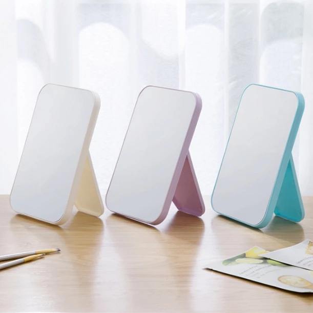 COD Kaca Rias MakeUp Portable Lipat Minimalis Cermin Lipat Persegi Kaca Rias Make Up Lipat Portable