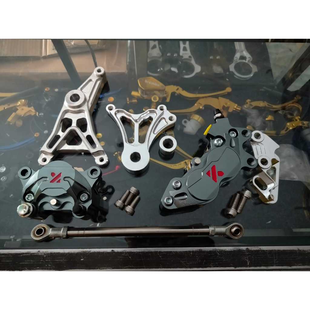 PAKET KALIPER DEPAN BELAKANG KTC KYTA KAWASAKI NINJA R SS 150 UKURAN 300MM