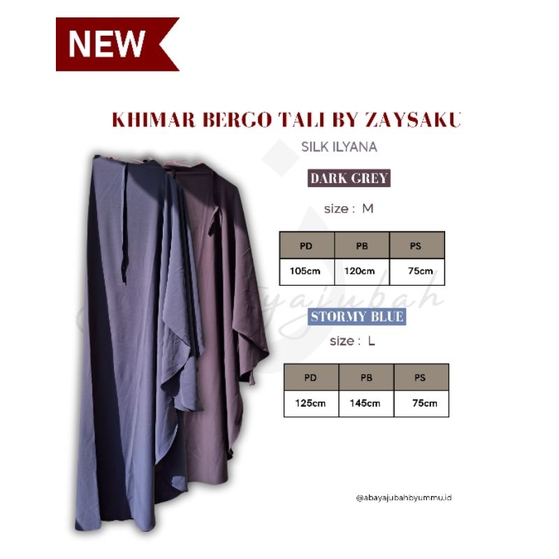 KHIMAR BERGO TALI  BY ZAYSAKU (SILK ILYANA)