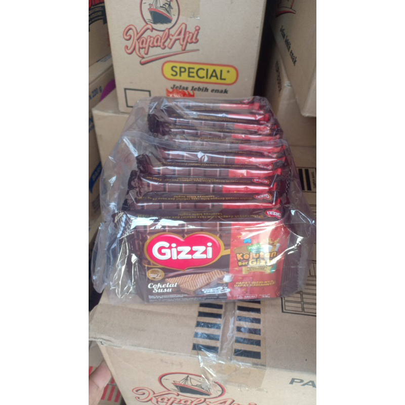

WAFER GIZZI KEJU COKLAT ( 10 X 39gr)