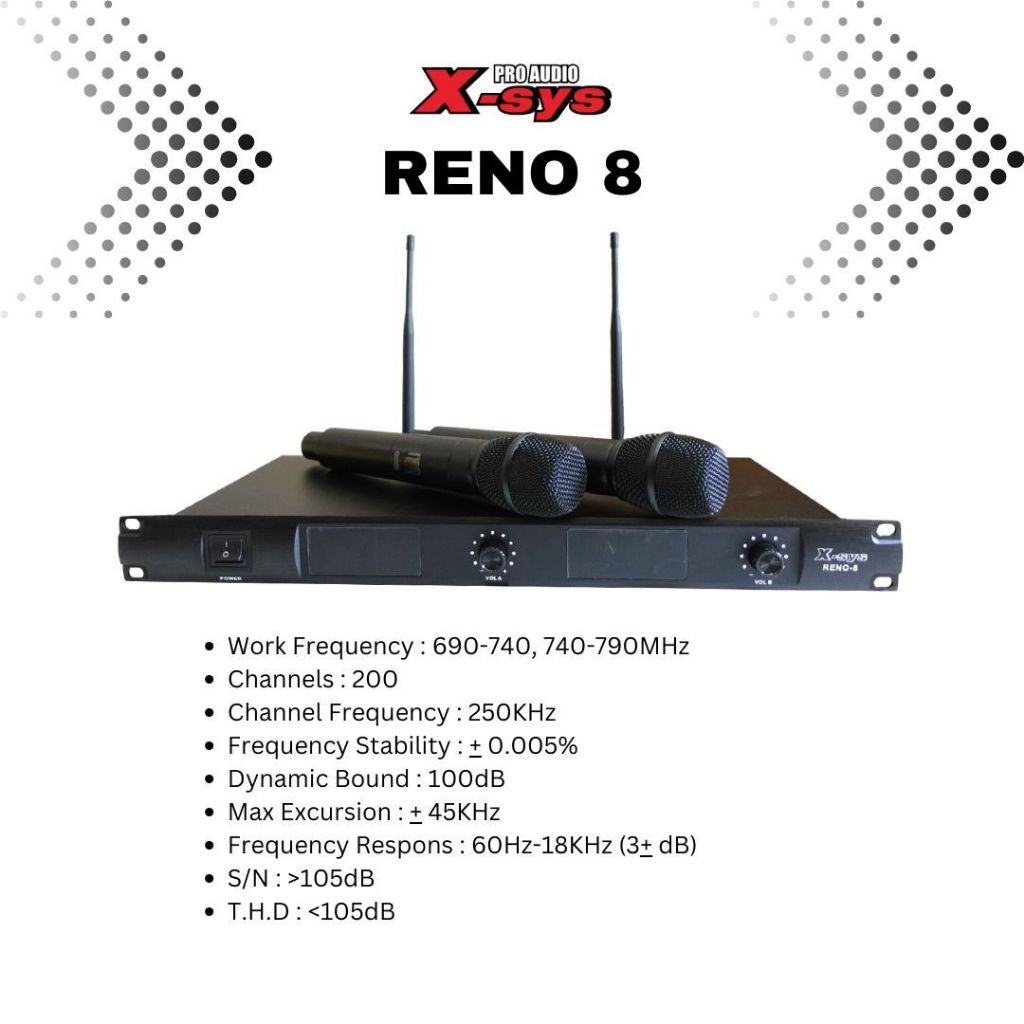Mic Microphone Wireless X-sys RENO 8 ORIGINAL