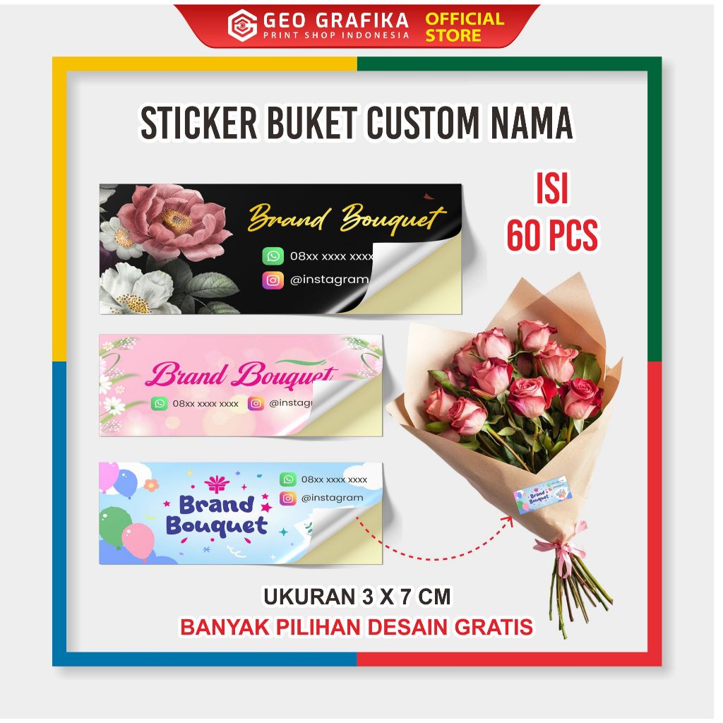 

Stiker Bouquet Custom Nama - Geo Grafika