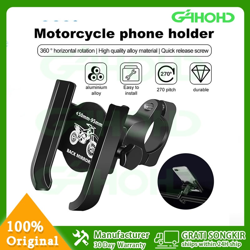 Holder hp motor besi Holder HP Motor Full Besi Alumunium Alloy Breket Tempat Handphone Dudukan Penya