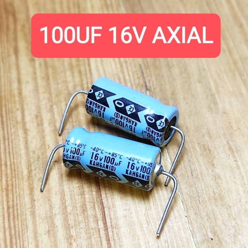 Elco 100uf / 16V AXIAL Elko kaki samping