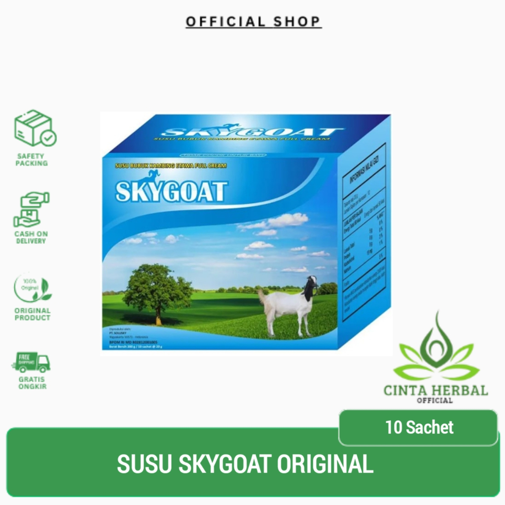 

Skygoat Susu Kambing Etawa | Susu Etawa Bubuk Full Cream | Per Box 10 Sachet