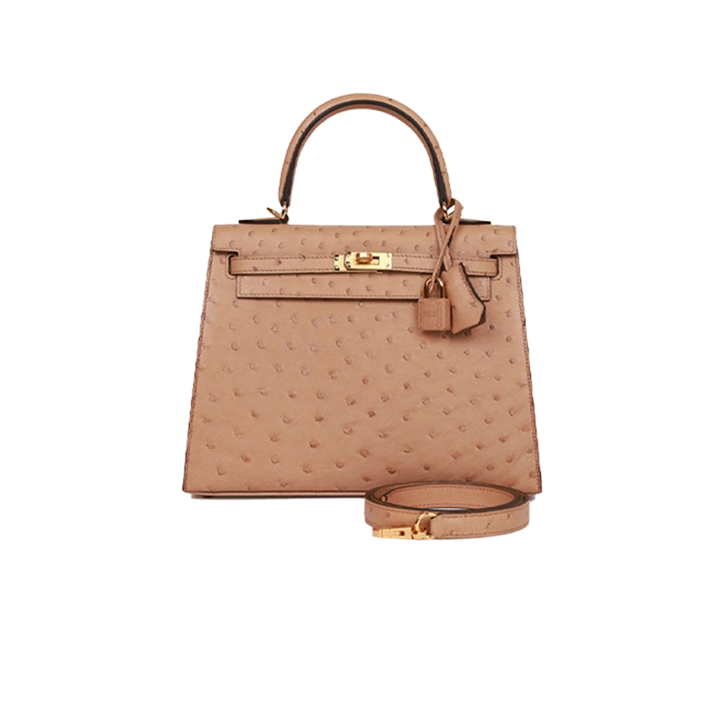 TAS KULIT K25 GOLD OSTRICH FULL SET