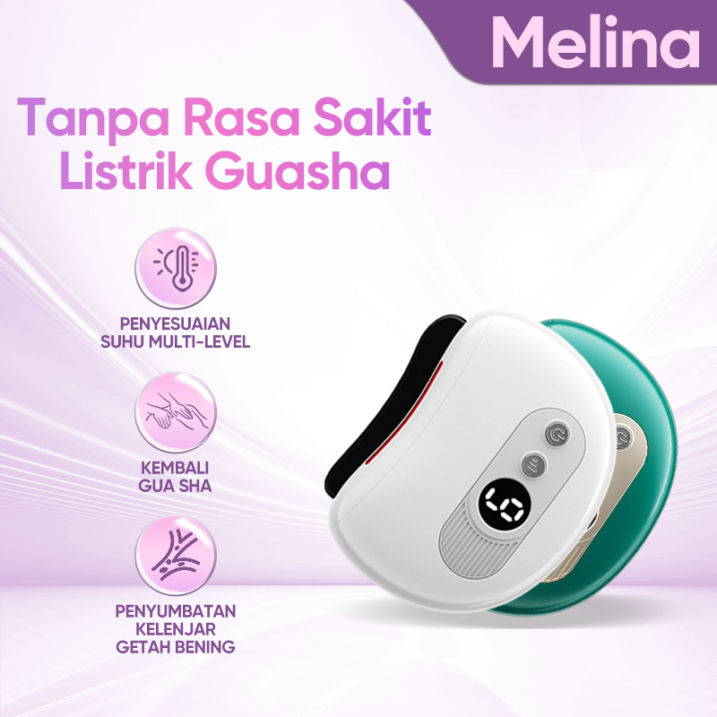 Pijat Wajah Gua Sha Elektrik 2 in 1 Batu Bian Alami Gua Sha Alat Pijat Wajah Elektrik