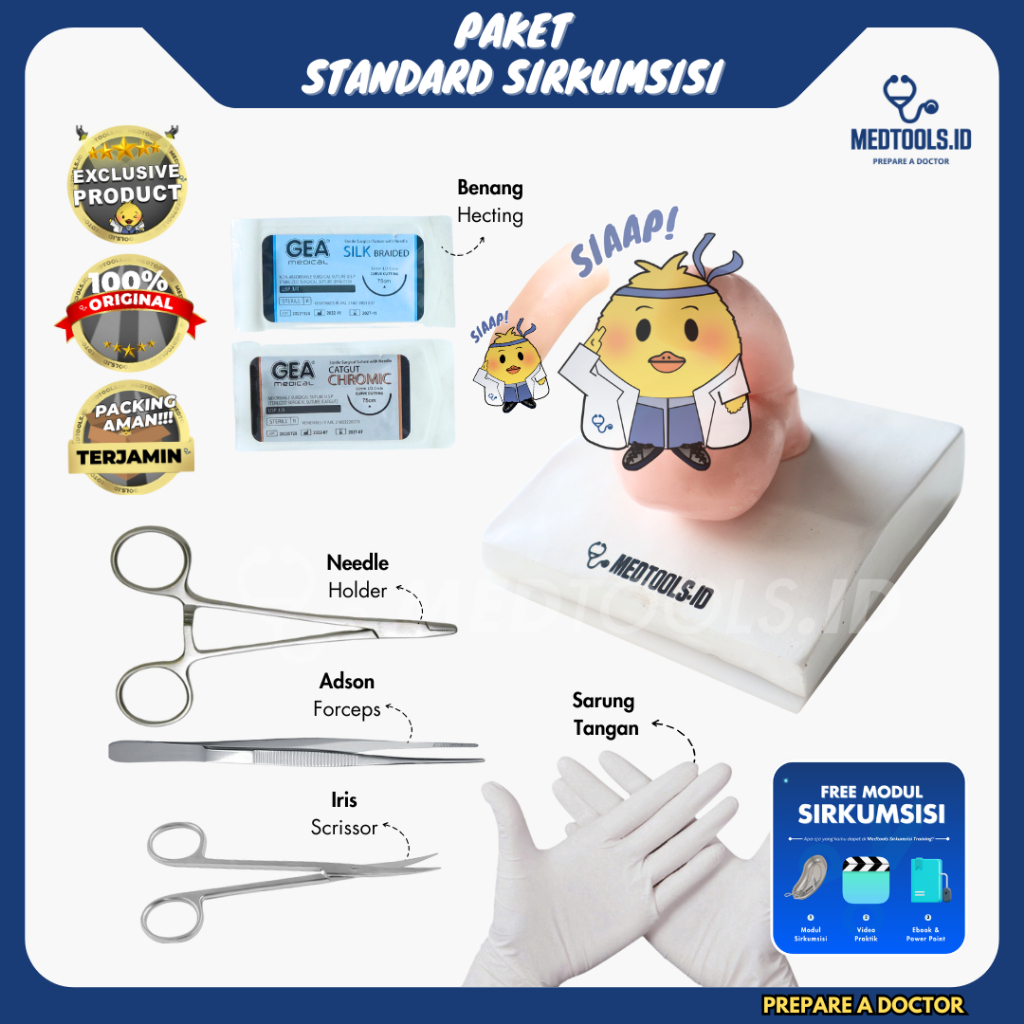 Paket Lengkap Sirkumsisi / Bedah Sirkumsisi [ Sirkumsisi Set + Manekin Sirkumsisi ] - Medtools