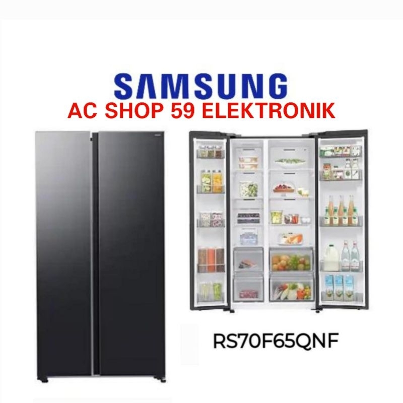 SAMSUNG RS70F65QNF Kulkas Side By Side Bespoke AI SmartThinQ Black 680L New