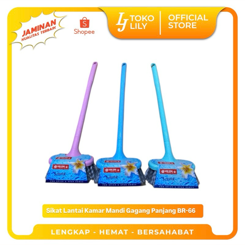 Sikat Kamar Mandi Lantai Gagang Lion Star BR-66