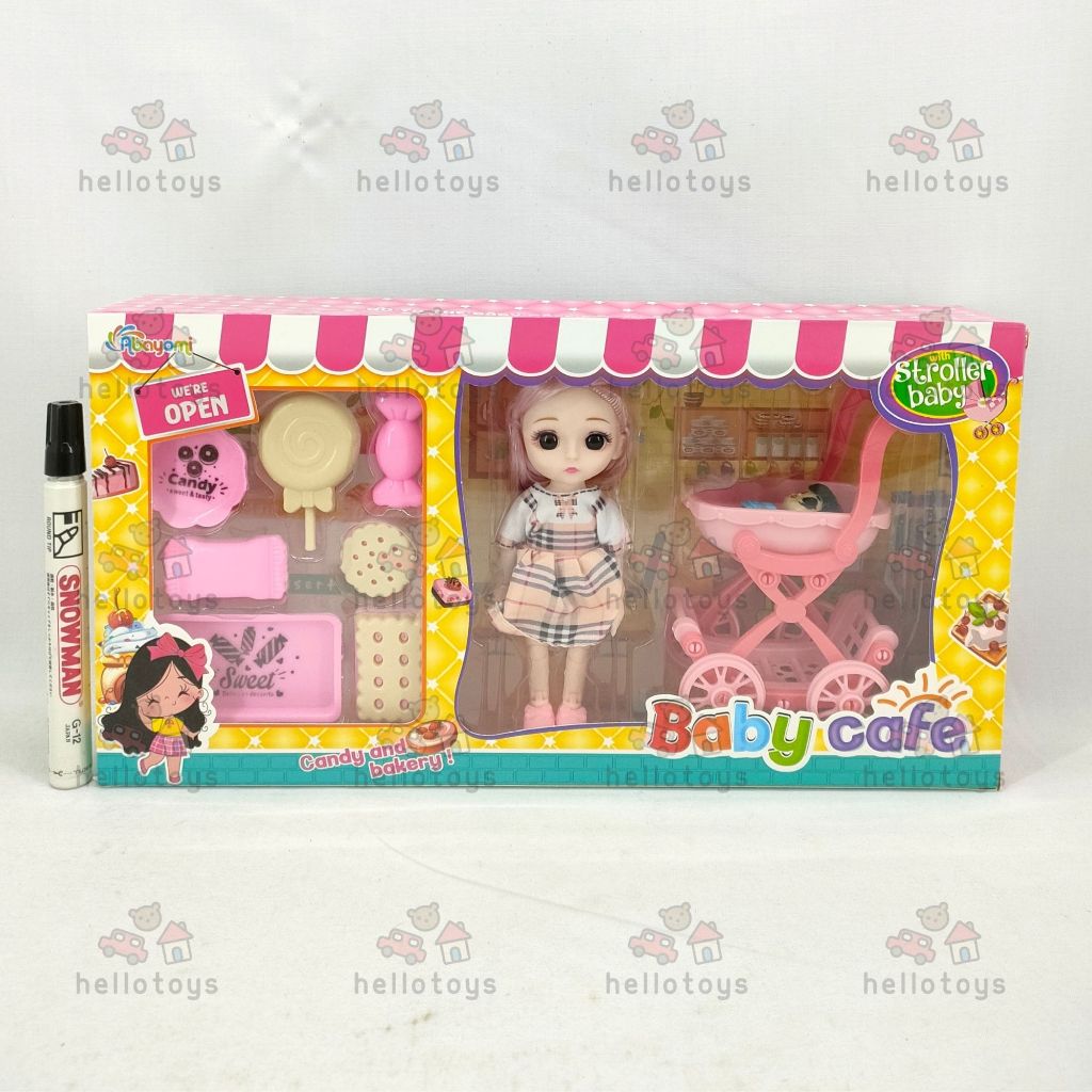 Mainan Anak Boneka BJD Doll Mini Baby Cafe Scooter