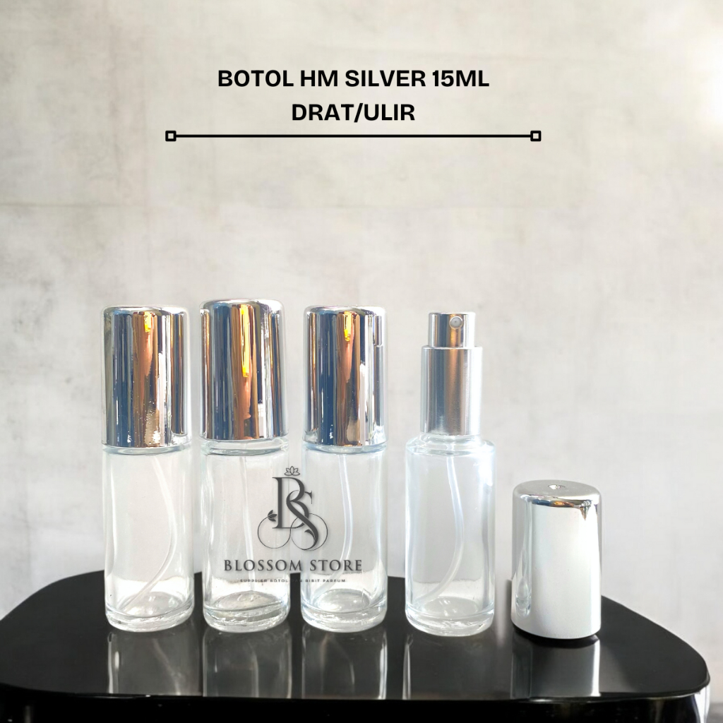 Botol Parfum HM 15ML Drat Silver - Botol Parfum Kosong HM 15ML