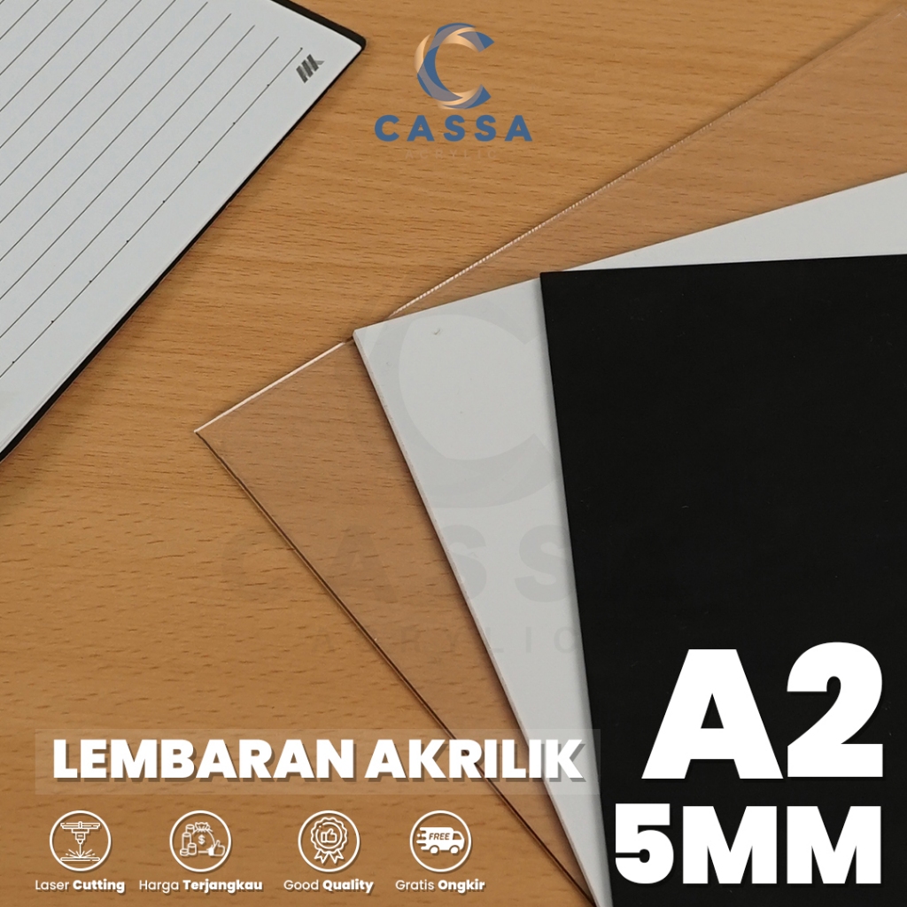 

Akrilik Lembaran Bening Hitam Putih A2 5mm / Acrylic Sheet Clear Transparant