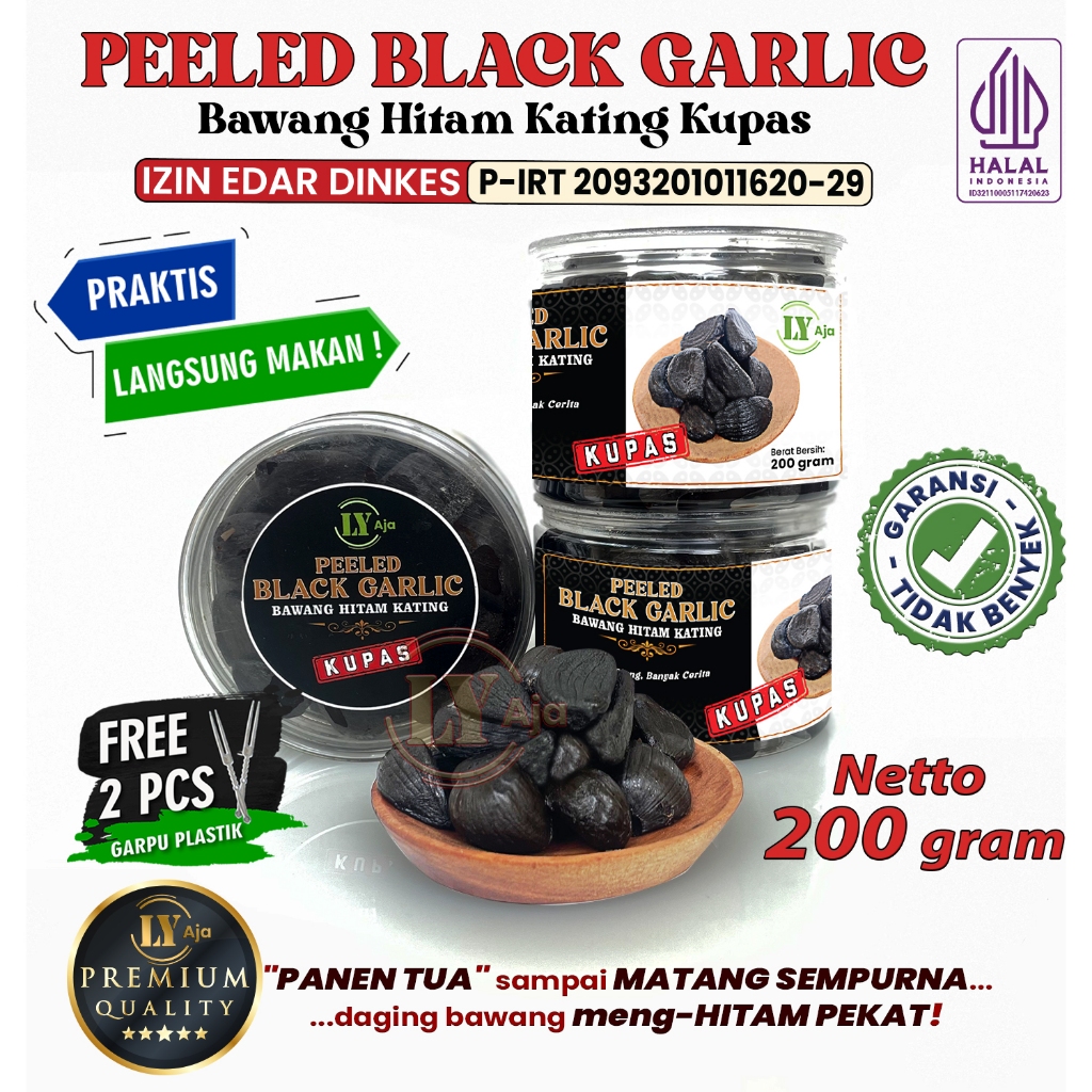 

Bawang Hitam Kating Kupas 200 Gram LY Aja Peeled Black Garlic 200 Gr