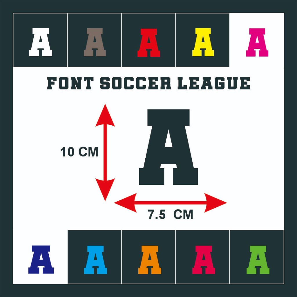 

READY STIKER CUTTING MENYALAH " NAMA FONT Soccer League 10 X 7 CM HURUF SATUAN UNTUK LABEL / DINDING TULISAN DLL