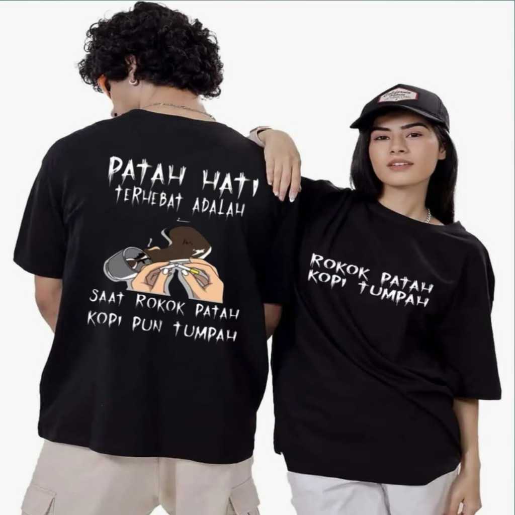 Kaos Distro / Kaos Lengan Pendek / Kaos Rokok Patah Kopi Tumpah