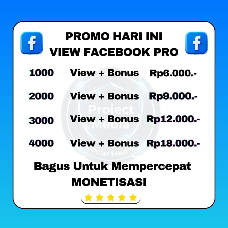 View Facebook Pro View Facebook Permanen - Voucher Digital - Project Media