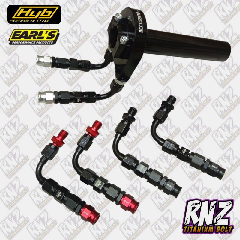 1 Set Fitting L Gas Hyb & Earl's - Fitting Gas Spontan Accossato HYB & Earl's - L Gas Spontan HYB